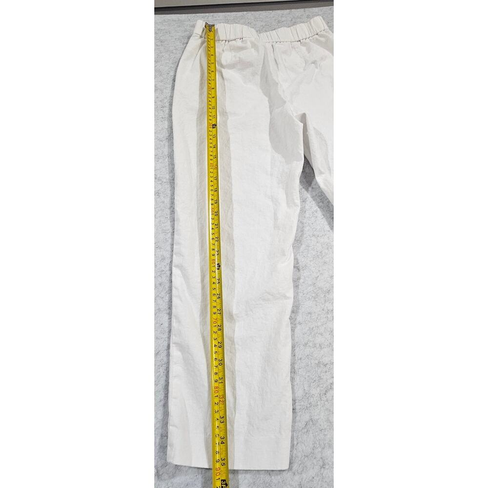 J.Crew Linen-Cotton Blend Cropped Sailor Pant, White, Women Sz 8, New - Picture 6 of 11